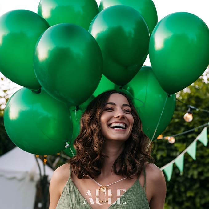AULE 50Pcs Latex 12 Inch Dark Green Emerald Green Balloons | Helium Party Happy - Image 4