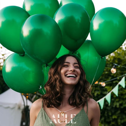 AULE 50Pcs Latex 12 Inch Dark Green Emerald Green Balloons | Helium Party Happy - Image 4