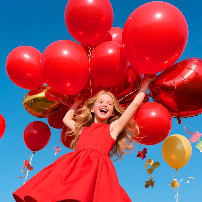 32Pcs Red Big Balloons 18 Inch, Round Large Latex Party Balloons - Image 7