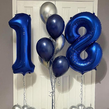 40 Inch Navy Blue 18 Number Balloons Giant 18 Balloons Navy Blue Birthday 18 - Image 5