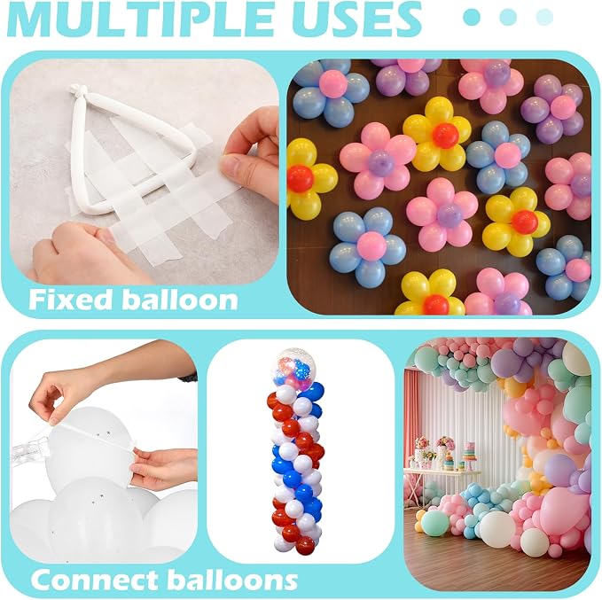 10 Pack Large Balloon Arch Clips 3.5 Inch Heavy Duty Clip and 100 Pcs White 260 - Image 4