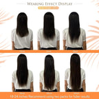 Full Shine Clip in Hair Extensions Ombre Human Hair Dark Brown to Ash Brown With Blonde Real Hair Extensions Clip ins 14 Inch 7 Pcs 120 G