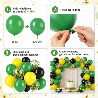 Green and Yellow 12 Inch Tractor Balloons, Football Soccer Dark Green - Image 4