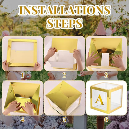 Qeeenar 3 Pcs One Balloon Box Decorations First Birthday Decorations - Image 8