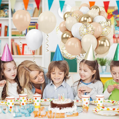 Zesliwy Gold White Sand Confetti Balloons, Party Decor | Beige Gold Nude - Image 7