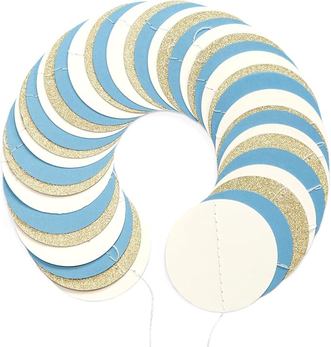Light-Dusty Blue Beige-Gold Boho Party-Decorations - 64Ft Men Boy Birthday - Image 3