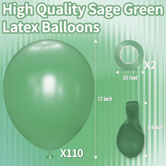 Sage Green Balloon 12 Inch - Image 5