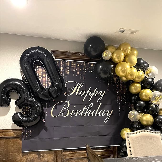 Black 16th Birthday Balloons for Boys Girls, 40 Inch Big Black Mylar Foil - Image 6