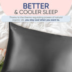 Blissy Silk Pillowcase - 100% Pure Mulberry Silk - 22 Momme 6A High-Grade Fibers - Silk Pillow Cover for Hair & Skin - Regular, Queen & King (Gray, King)