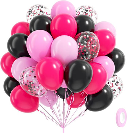 Pink and Black Balloons by Awenztech