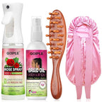 Rose Water for Hair Loc Spray Refreshing for Locs - Braid Oil for Soothes Moisturizes Dry & Itchy Scalp Braiding Scalp Oil for Twists - Loc Brush for Dreads Comfortable Massage Comb & Braid Bonnet