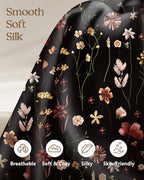 2 Pack Mulberry Silk Pillowcase for Hair and Skin - Standard Size 20 x 26 Inches with Hidden Zipper BK Grow Flower 19 Momme Soft Sleeping Silk Pillow Case for Women, Moms