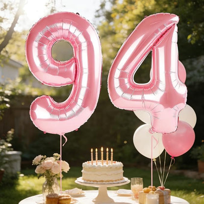 40 Inch Number 94 Balloons for 94th Birthday Party Decorations, 0-100 Jewelry - Image 3
