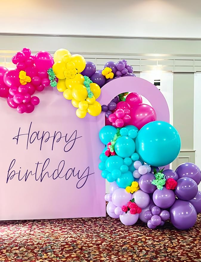 Pink Blue Purple Balloons, Hot Pink Purple Teal Yellow Balloons | 60 Pcs 12 - Image 3