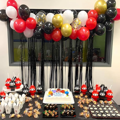 Red Black and Gold Party Balloons - Image 5