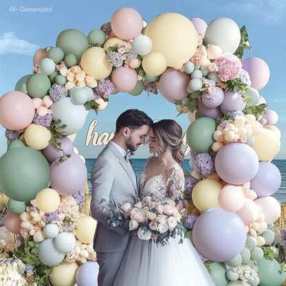 Dusty Green Pink Purple Balloons Arch Kit, Double Stuffed, Party. | Dusty Pink - Image 5