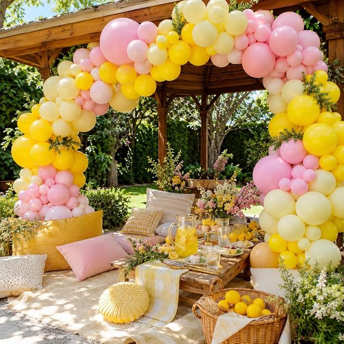 Pink and Yellow Balloon Arch Kit - Image 8