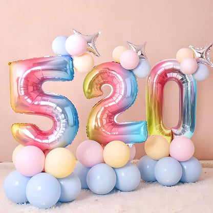 40 Inch Giant Rainbow Number 2 Balloons, Birthday Balloons, Helium Mylar Foil - Image 5