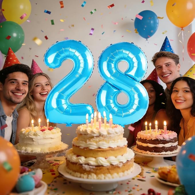 40 Inch Number 28 Balloons for 28th Birthday Party Decorations, 0-100 Jewelry - Image 2