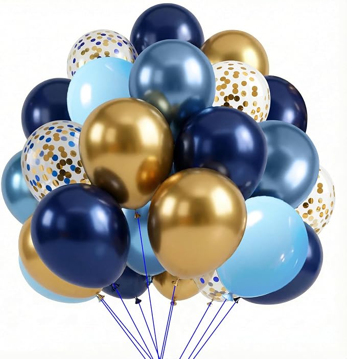 Blue and Gold Balloons, Thick & Durable, by LuhcXbs