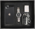 Leather Valet Organizer for Men – Black Catchall for Wallet, Keys, EDC, Jewelry, and Perfume – Nightstand, Dresser, and Bathroom Vanity Storage