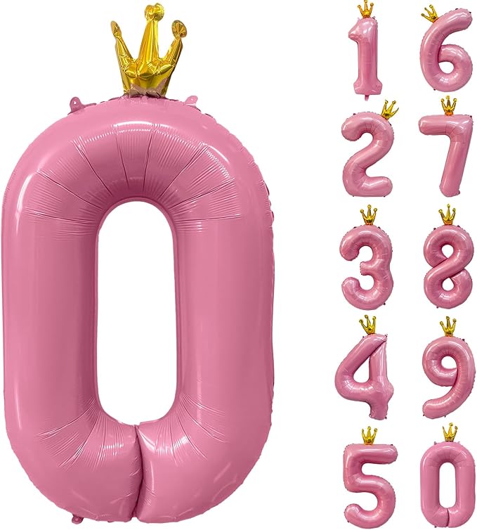 40 inch Pink Number 0 Balloon by Yeodong