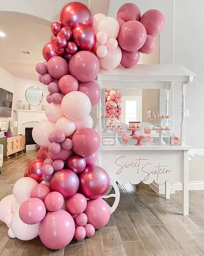 50 Pack Metallic Pink Balloons 12 Inch - Image 4