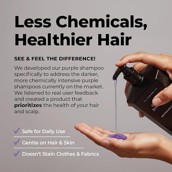 Purple Shampoo for Blonde Hair Women & Men – Blonde & Silver Hair Toning – Sulfate-Free Anti-Brass Purple Shampoo for Blondes, Highlights & Color-Treated Strands – 8oz