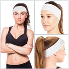 3Pcs Non Slip Headbands Soft Elastic White Head Band for Women Men Stretchy Sweat Wide Headband for Yoga Workout Sports Trendy Hair Accessories