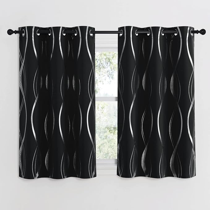 NICETOWN Black Out Curtains for Small Window, 2 Panels, 42 inches Wide by 48 - Image 2