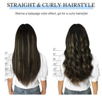 DOORES Human Hair Clip in Extensions, Medium Brown Highlighted Dirty Blonde, 24 Inch 7pcs 120g, Remy Straight Natural Real Hair