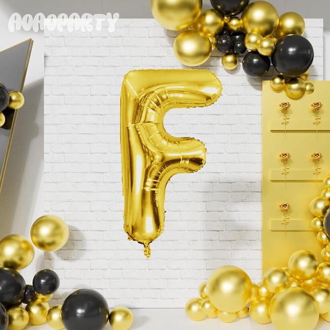 Letter Balloons Gold 40 Inch F Large Giant Big Foil Mylar Balloon | - Image 4