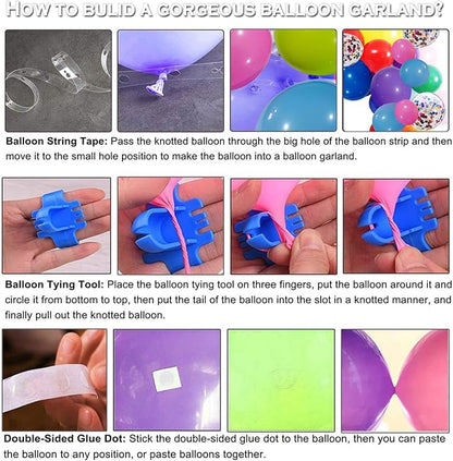 Colourful Rainbow Balloon Arch Kit, Colorful Balloon Garland, Party | Fiesta - Image 4