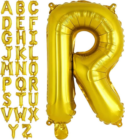 Gold Letter R Balloons, 40 Inch Large Foil Letter Balloons, Custom Phrase by YOTHORN