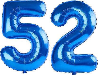 40 Inch Number 52 Balloons for 52nd Birthday Party Decorations, 0-100 Dark Blue by FOBELEC