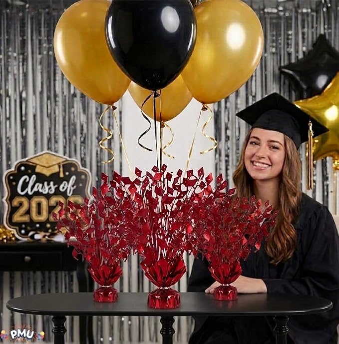 PMU 3 Pcs Red Graduation Balloon Weights - Image 6