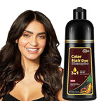 Dark Chocolate Hair Dye Shampoo 3 in 1, 100% Gray Coverage ， Instant Natural Hair Color for Men & Women,Root Touch Up for All Hair Types – Easy Application, Dark Brown Color champu para canas 500ml