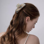4 Pack Large Cute Acrylic Hair Claw Clips for Women, Strong Hold Non-Slip Barrettes for Thick Hair - Mermaid Striped Design Hair Accessories