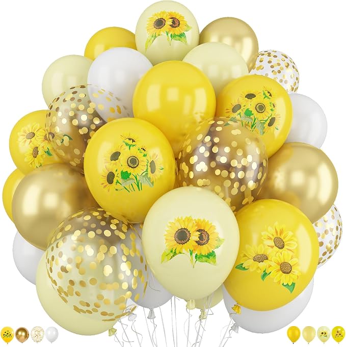 Sunflower Yellow Gold Balloons by Togvu