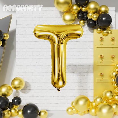 Letter Balloons Gold 40 Inch T Large Giant Big Foil Mylar Balloon | - Image 4