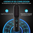 Cordless Hair Straightener Brush – Portable Ionic Hot Comb with 65W Fast Charger, Mini Travel Hair Straightening Brush for Women, Lightweight for Home Or On-The-Go Styling (Black)