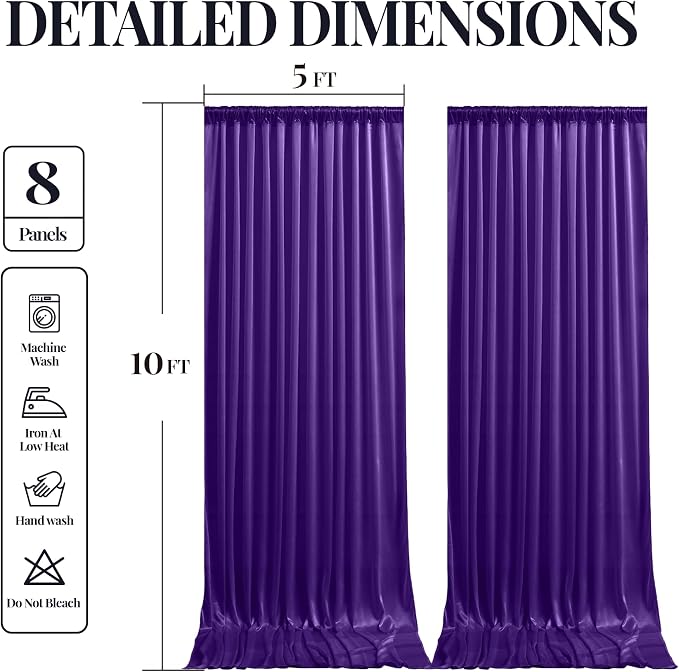 40x10ft Purple Glitter Backdrop Curtain - Image 9