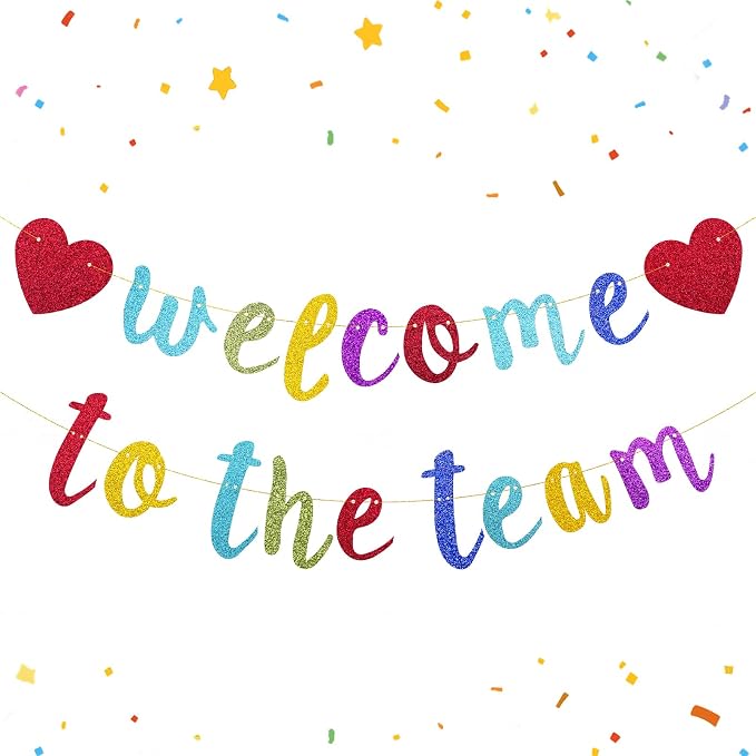 Welcome to the Team Banner Pre-Strung No DIY, Glitter New Employee Welcome by Unknown