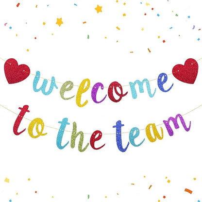 Welcome to the Team Banner Pre-Strung No DIY, Glitter New Employee Welcome by Unknown
