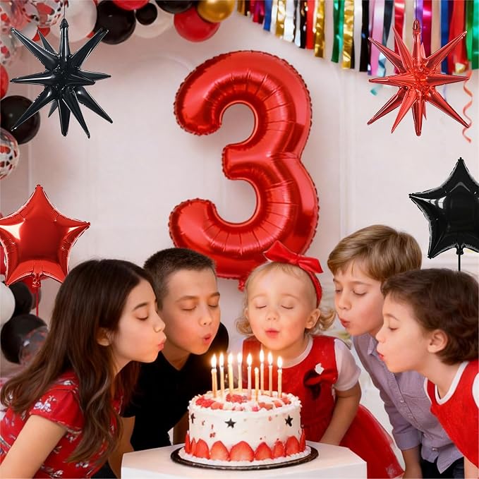 TONIFUL 1st Birthday Balloons Kit 40 Inch Red Large Number 1 Foil Balloon | - Image 6