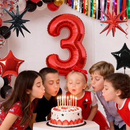 TONIFUL 1st Birthday Balloons Kit 40 Inch Red Large Number 1 Foil Balloon | - Image 6