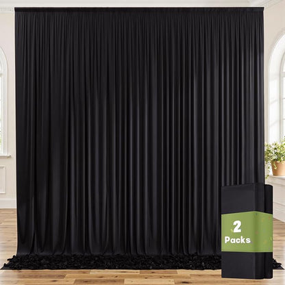 Black Wrinkle Free Black Backdrop Curtains - Image 4