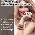 Hair Tie Bracelet, 10Pcs Boho Hair Ties For Girls and Women, Elastic Hair Ties, Hair Bands For Ponytails, Ponytail Holder For Daily Life, Sport, Cooking, Working