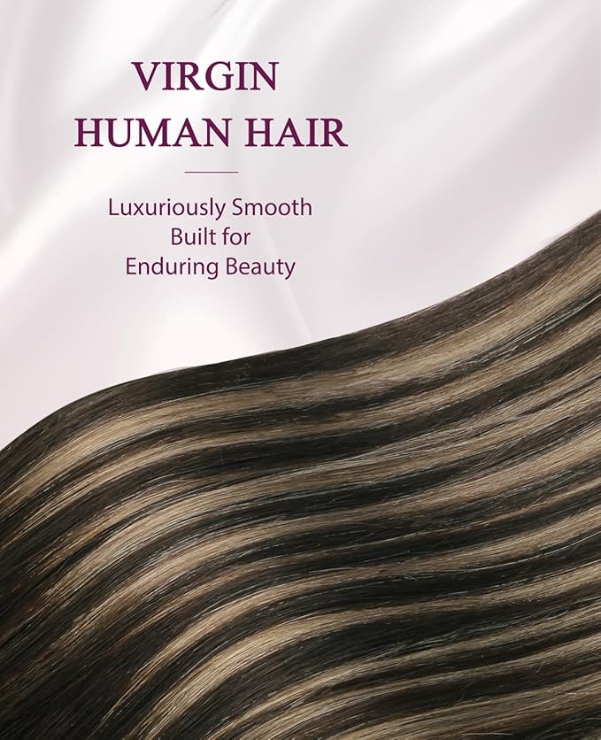 Pinkpearl Invisible Tape in Hair Extensions Human Hair, 20pcs 14inch 40g #2/6/2 Balayage Dark Brown to Chestnut Brown Injection Tape in Extensions Real Remy Human Hair Injected