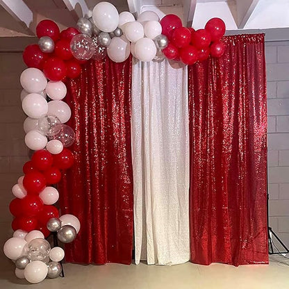 Red Sequin Backdrop Curtains 10FTx10FT 1 Panel | Shimmer Wall Backdrop - Image 6